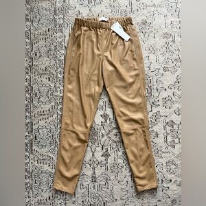 NWT Jonathan Simkhai Rylee Stretch Vegan Leather Pants Leggings - Camel Size M